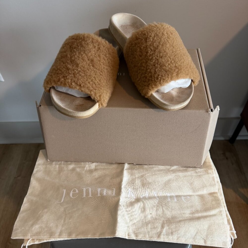 Jenni Kayne - Shearling Slides - Gently Loved - Size 40/10 - Original Packaging